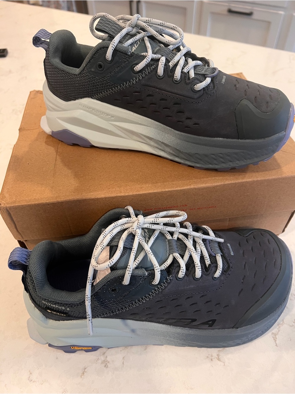Altra Women's Gray and Light Blue Trail Sneakers - Picture 4 of 5